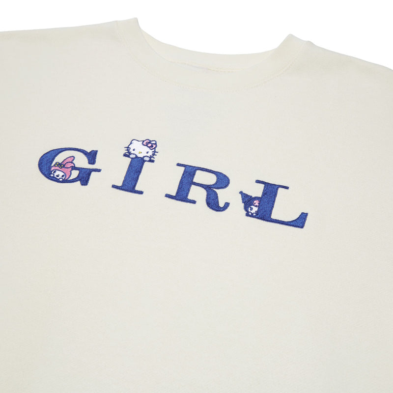 Girl x Hello Kitty Rainbow Serif Kitty Sweatshirt - Cream