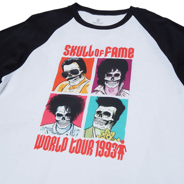 Girl Skull Of Fame 3/4 World T-Shirt - White/Black