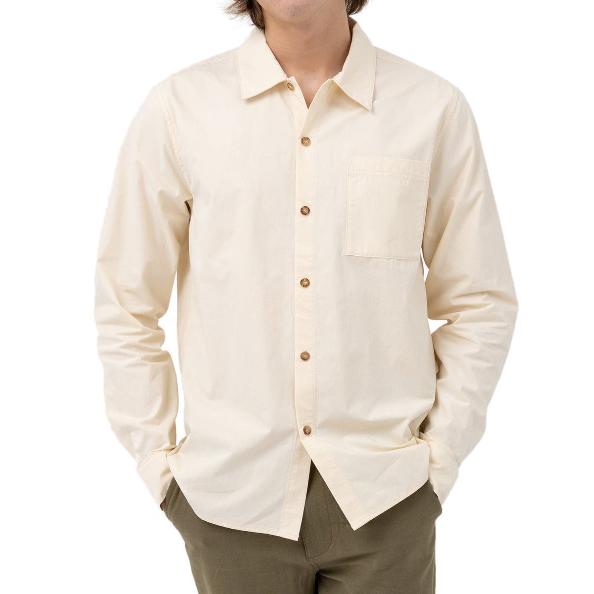 Rhythm Essential Long Sleeve Shirt - Natural image 1