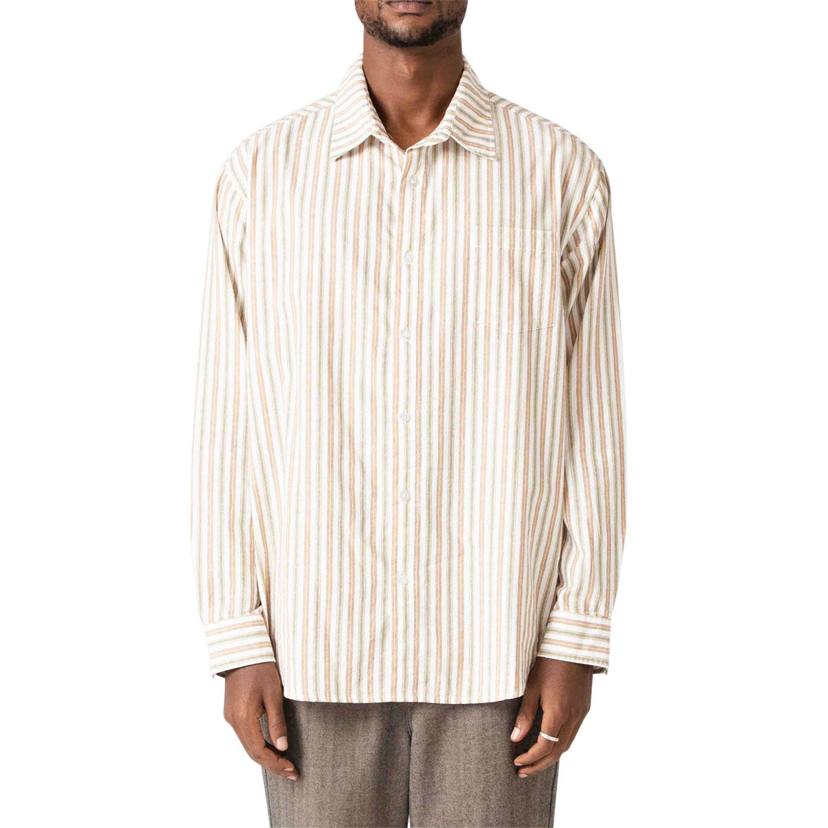Former Reynolds Striped Long Sleeve Shirt - Ochre image 1
