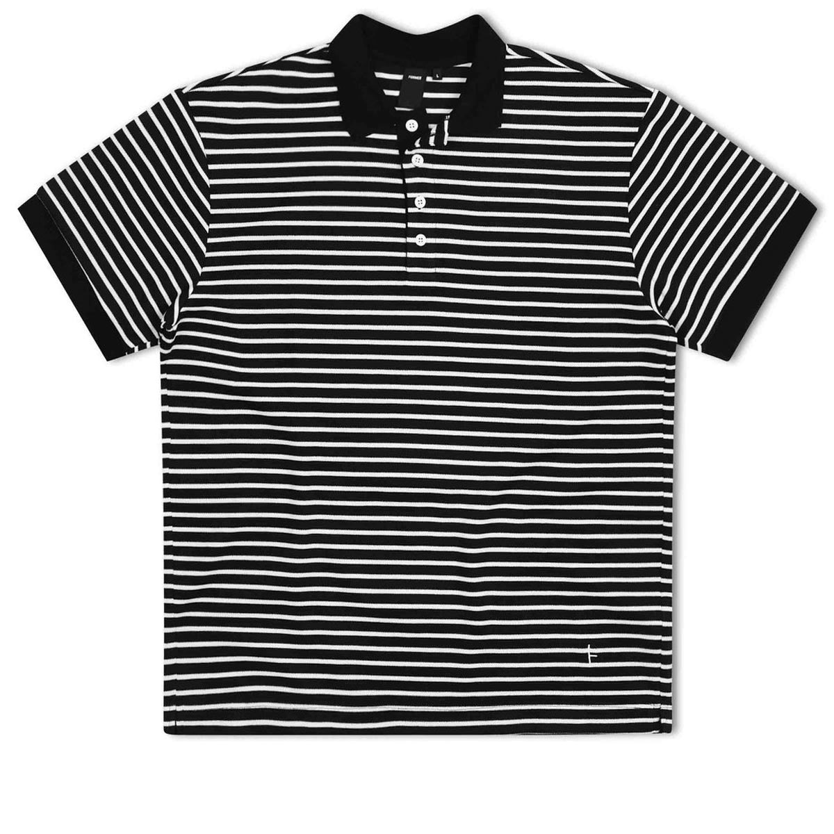 Former Uniform Striped Polo Shirt - Worn Black/White image 3