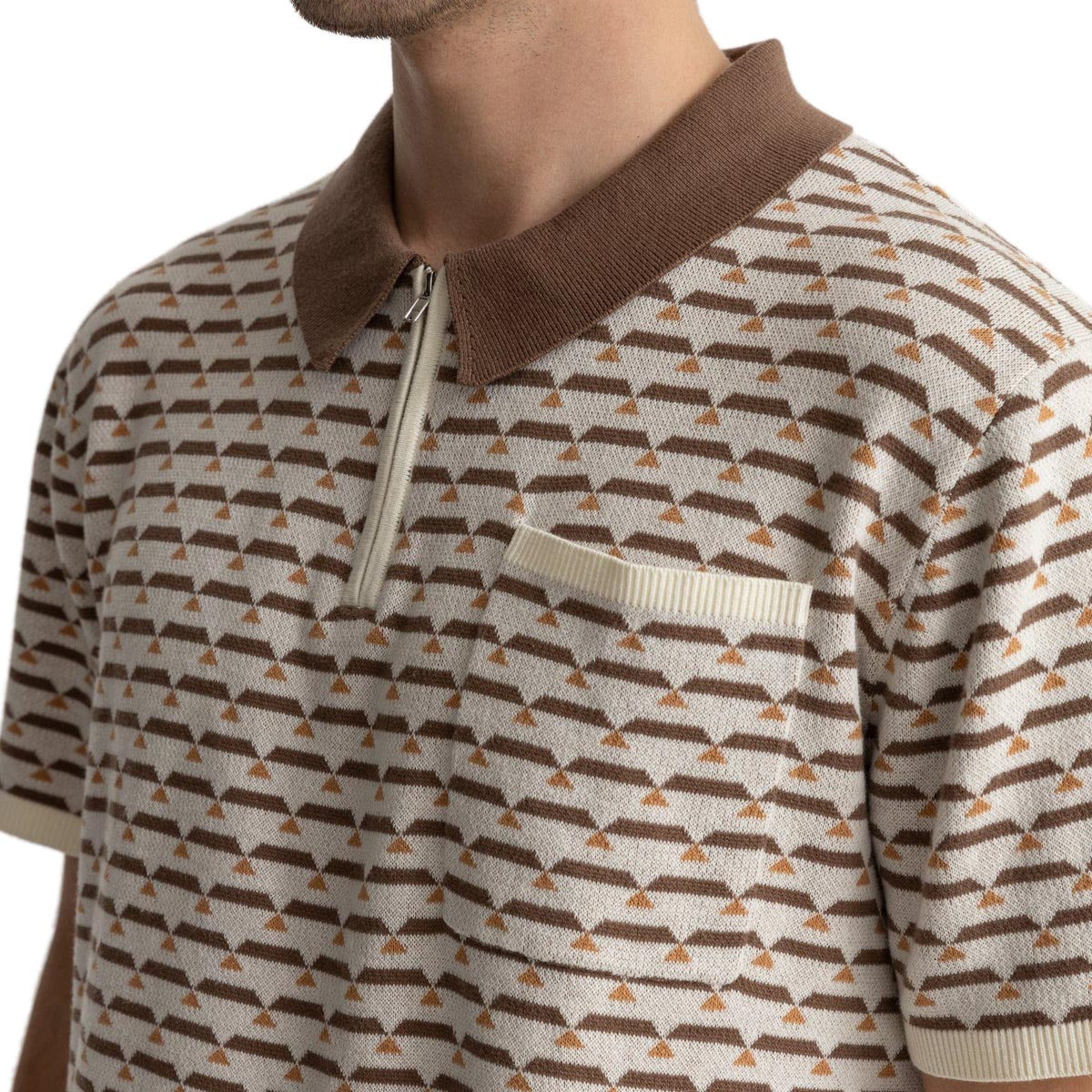 Rhythm Jacquard Polo Shirt - Natural image 3