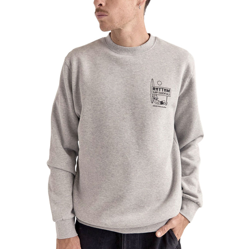 Rhythm Siesta Fleece Crew Sweatshirt - Grey Heather