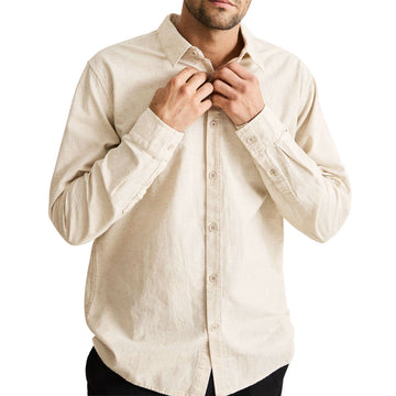 Rhythm Classic Linen Long Sleeve Shirt - Sand II
