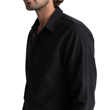 Rhythm Classic Linen Long Sleeve Shirt - Vintage Black II