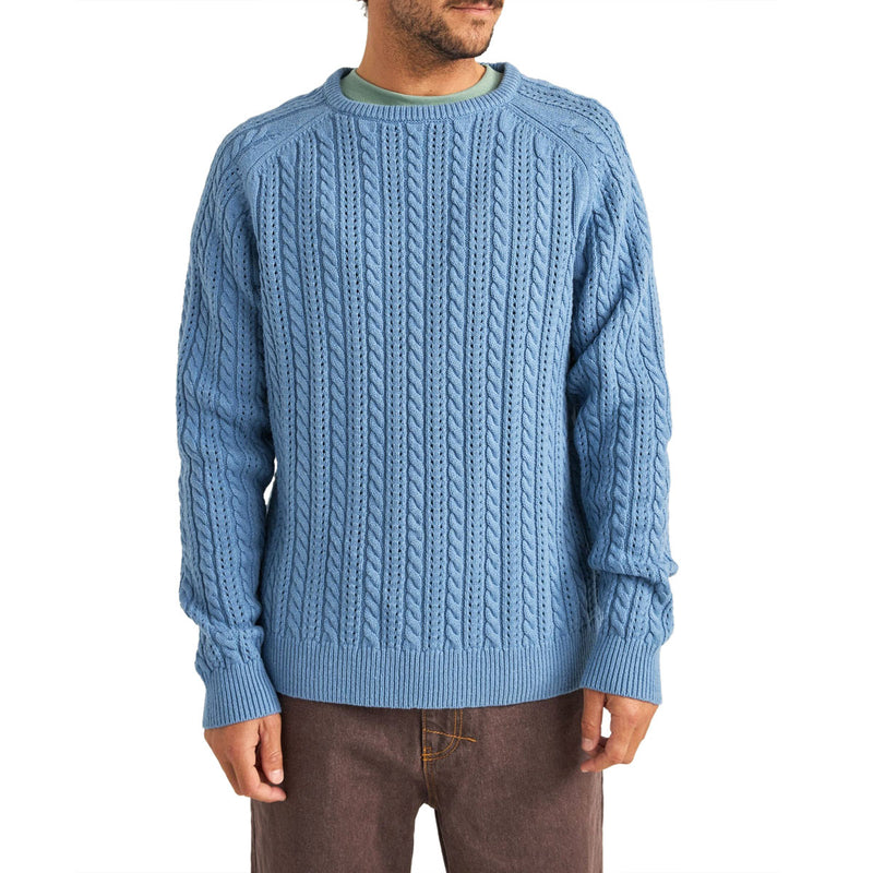 Rhythm Doheny Pointelle Crew Knit Sweater - Slate