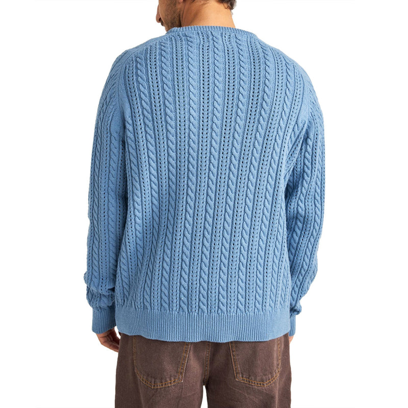 Rhythm Doheny Pointelle Crew Knit Sweater - Slate