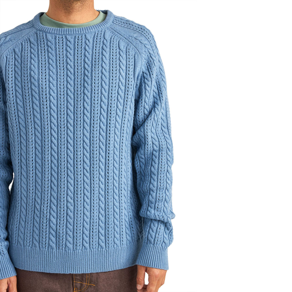 Rhythm Doheny Pointelle Crew Knit Sweater - Slate image 3