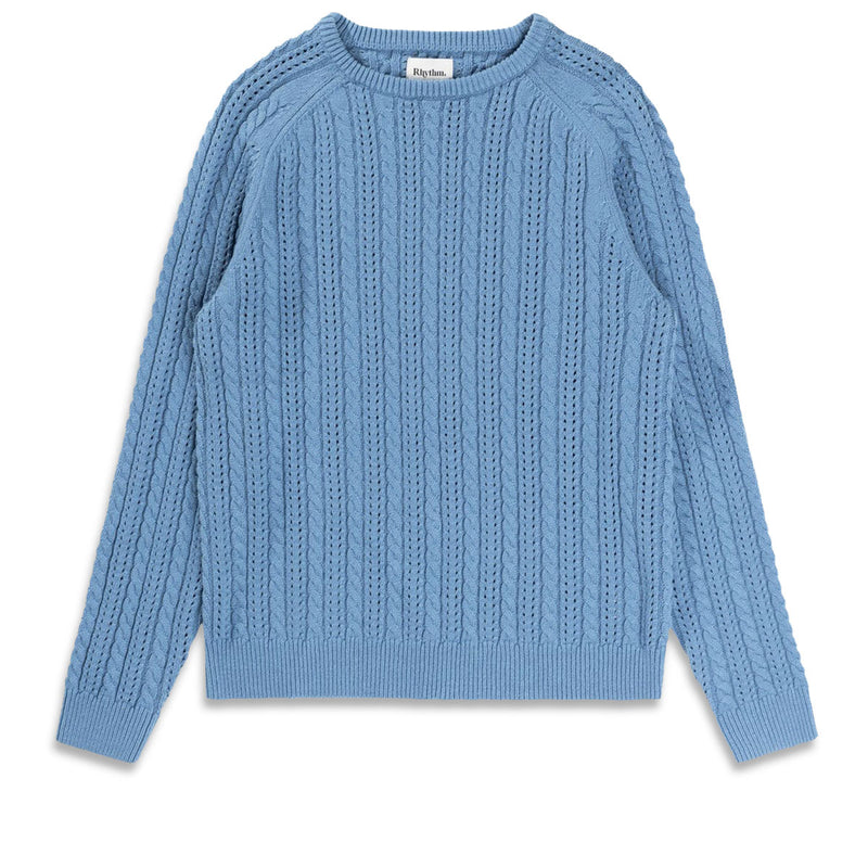 Rhythm Doheny Pointelle Crew Knit Sweater - Slate
