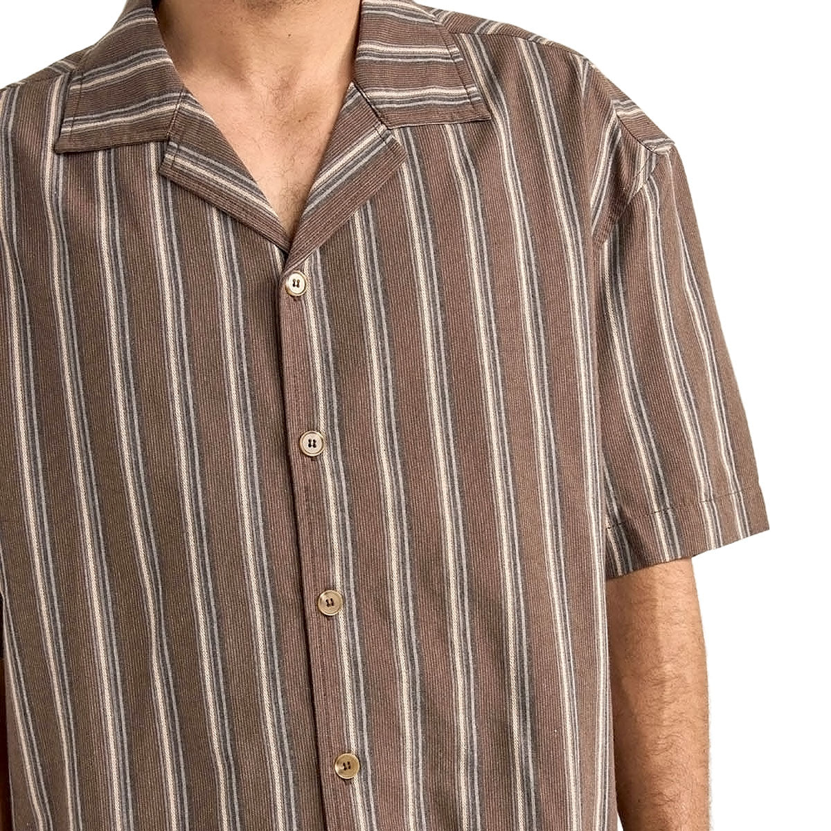 Rhythm Baja Relaxed Stripe Shirt - Café image 3