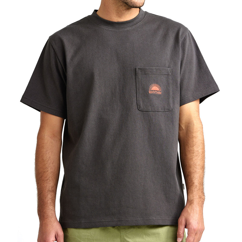 Rhythm Heavy Vintage Pocket Emblem T-Shirt - Charcoal