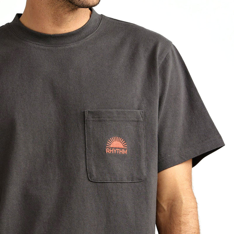 Rhythm Heavy Vintage Pocket Emblem T-Shirt - Charcoal