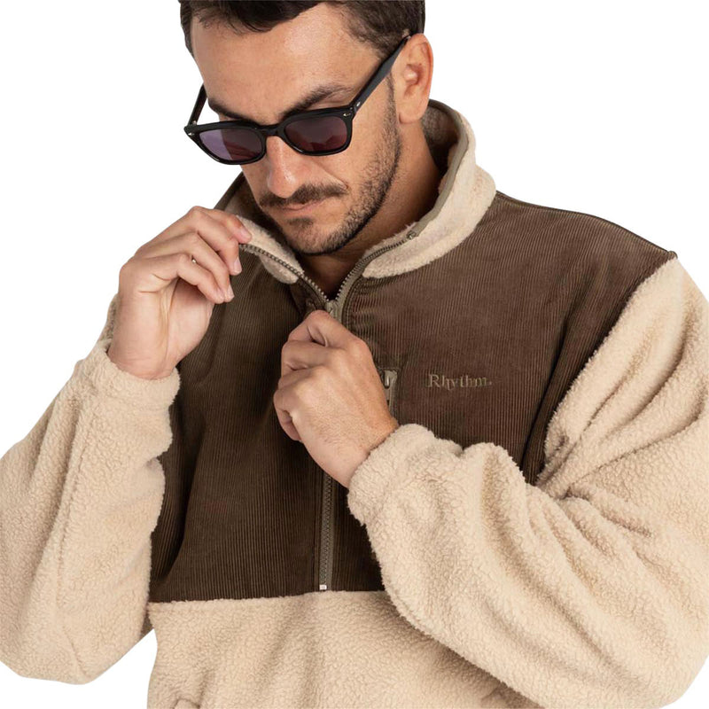 Rhythm Dune Half Zip Sweatshirt - Tobacco