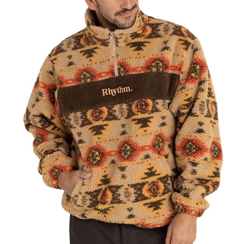 Rhythm High Noon Quarter Zip Sweatshirt - Tan