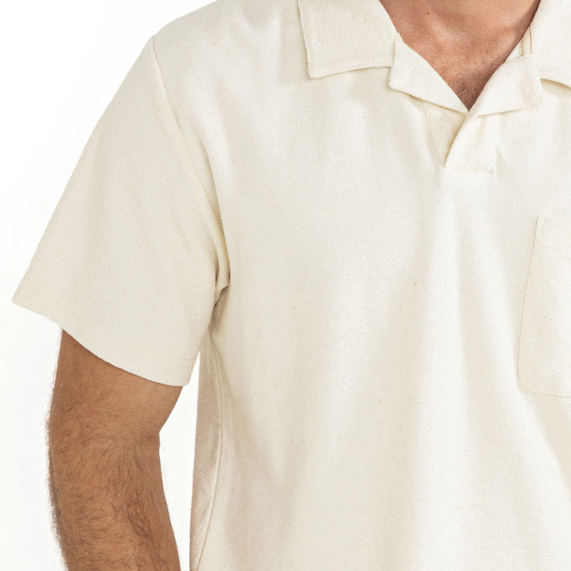 Rhythm Vintage Terry Polo Shirt - Natural 2025