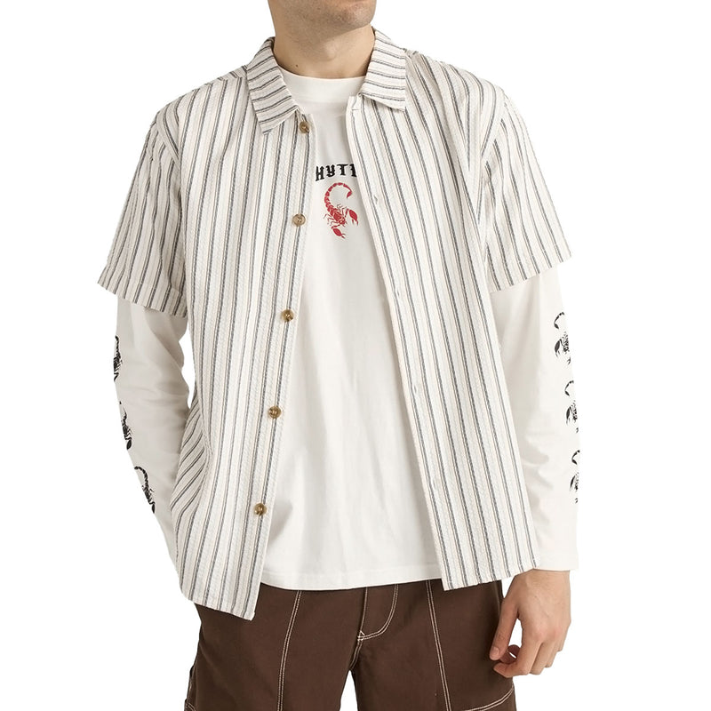 Rhythm Seersucker Stripe Shirt - White