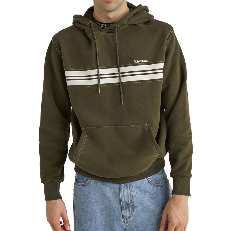 Rhythm Panel Fleece Hoodie - Military Olive