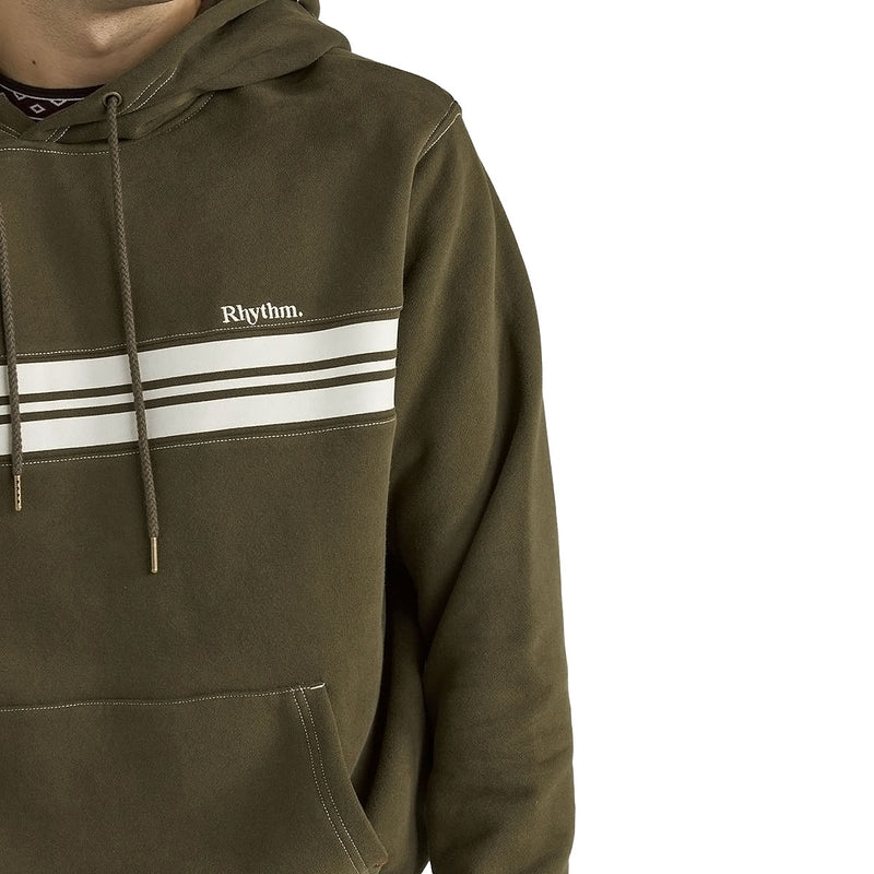 Rhythm Panel Fleece Hoodie - Military Olive