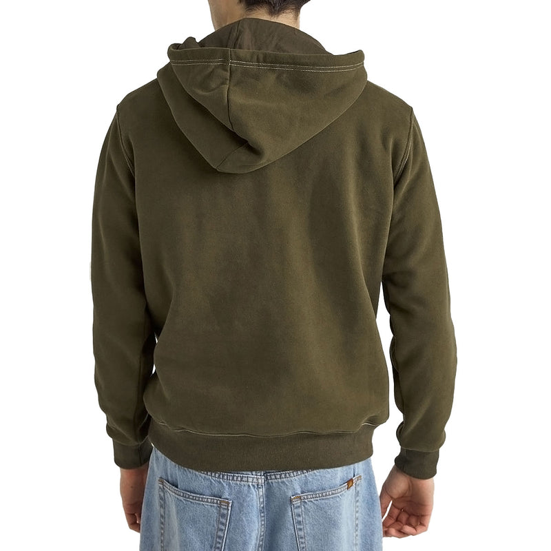 Rhythm Panel Fleece Hoodie - Military Olive