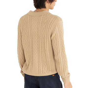 Rhythm Mohair Quarter Zip Fisherman Knit Sweater - Incense