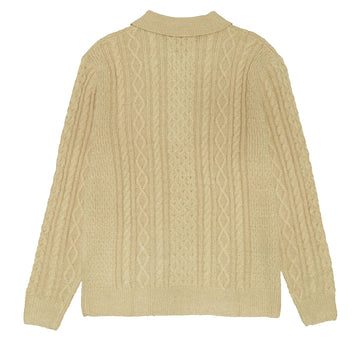 Rhythm Mohair Quarter Zip Fisherman Knit Sweater - Incense