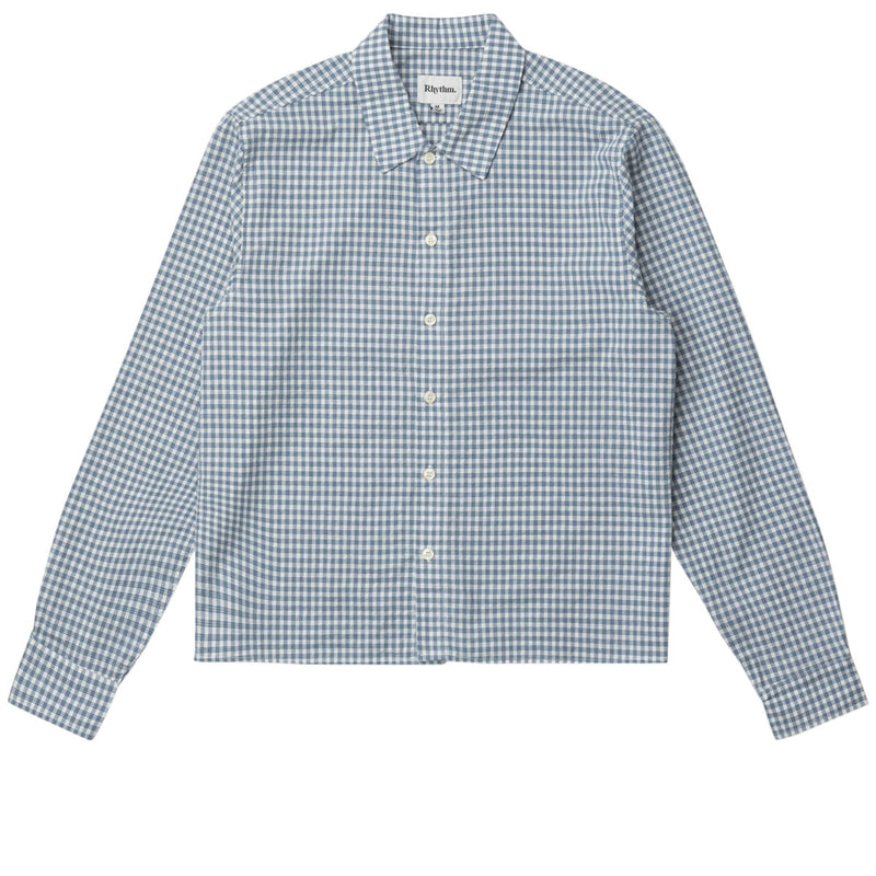 Rhythm Azul Check Long Sleeve Shirt - Blue