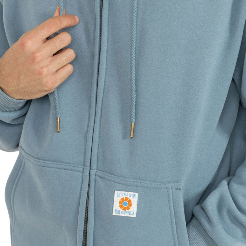 Rhythm Thermal Fleece Zip Up Hoodie - Slate