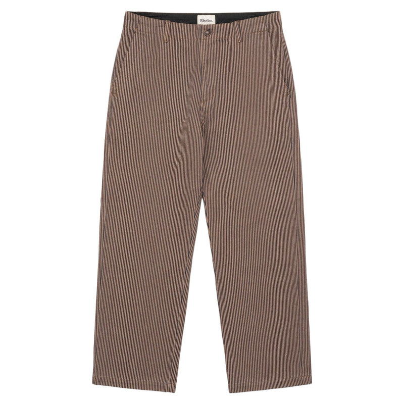 Rhythm Hickory Stripe Work Pants - Cedar