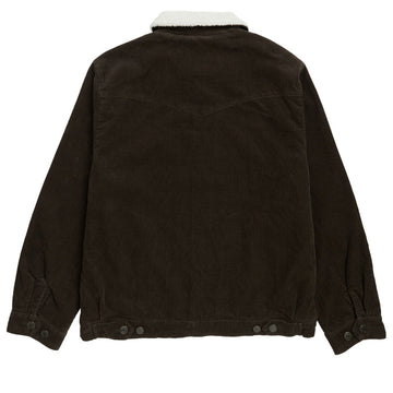 Rhythm Flannel Lined Cord Trucker Jacket - Chocolate