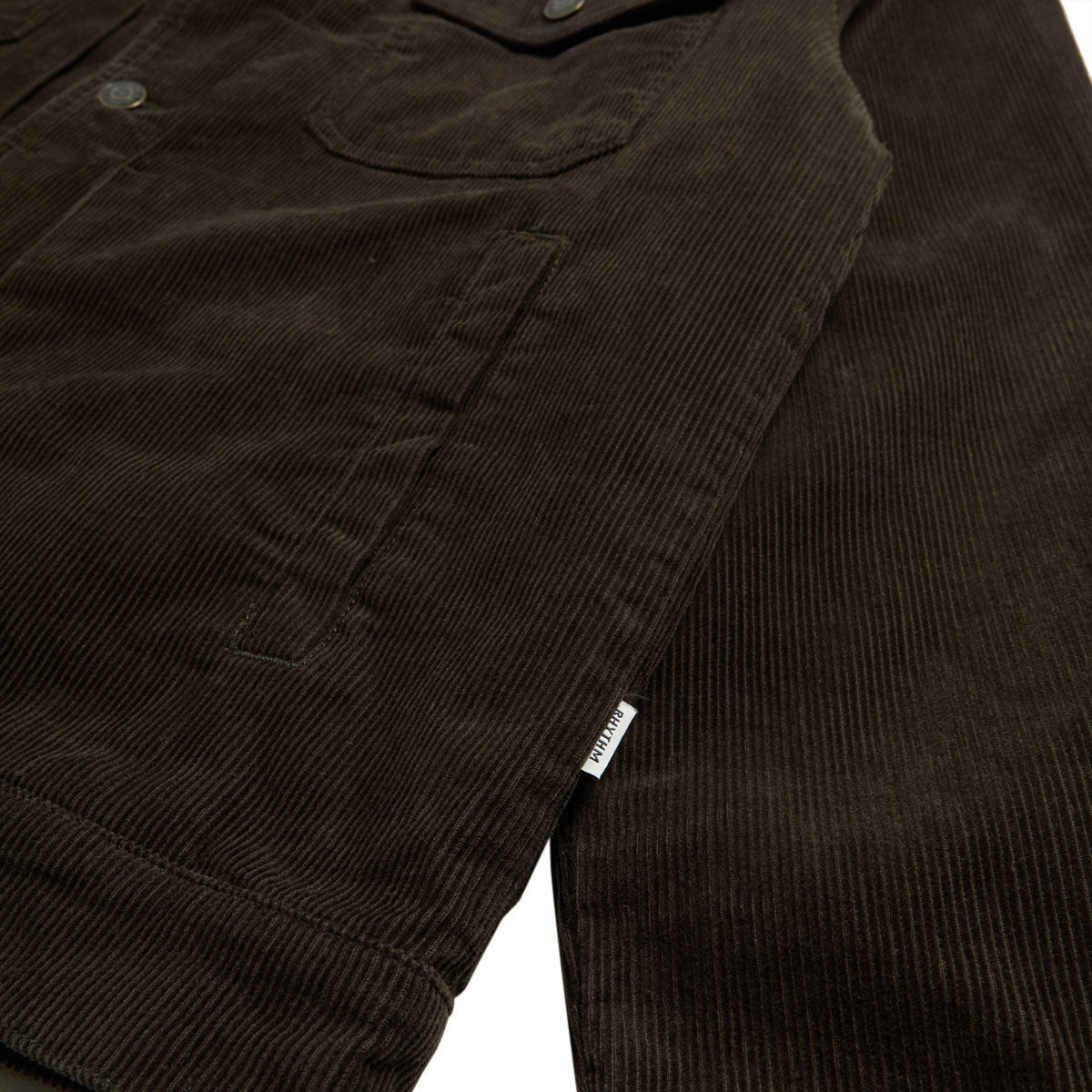 Rhythm Flannel Lined Cord Trucker Jacket - Chocolate image 6