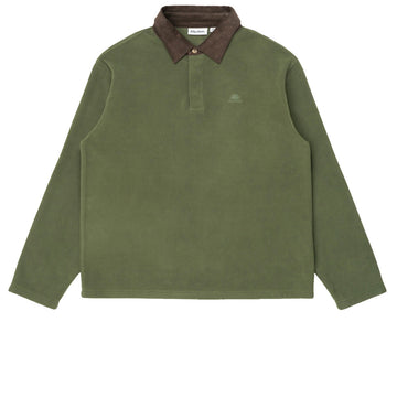 Rhythm Awake Polar Fleece Polo Long Sleeve Shirt - Olive