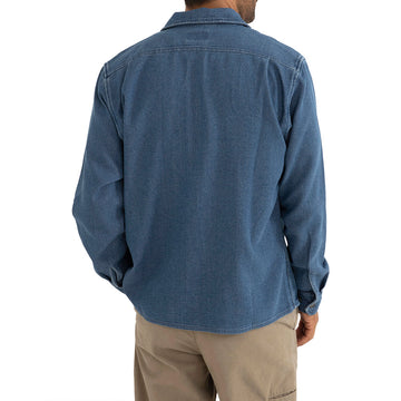 Rhythm Textured Wale Long Sleeve Shirt - Washed Indigo