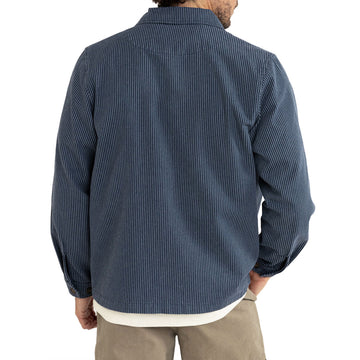 Rhythm Hickory Stripe Work Long Sleeve Shirt - Navy