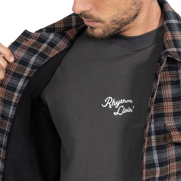 Rhythm Polar Bond Long Sleeve Flannel Shirt - Charcoal