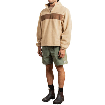 Rhythm Essential Quater Zip Sweatshirt - Ecru