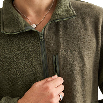 Rhythm Koa Fleece Half Zip Sweatshirt - Forest