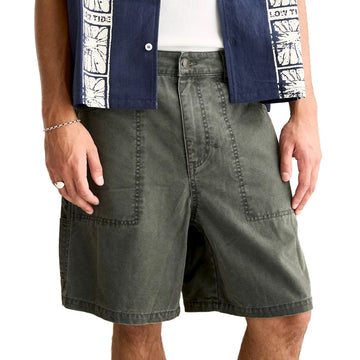 Rhythm Washed Canvas Shorts - Olive