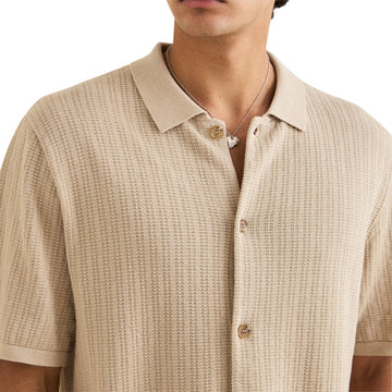 Rhythm Textured Knit Shirt - Stone