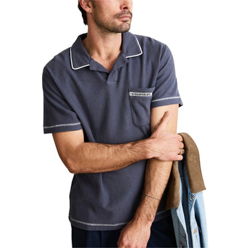 Rhythm Ladder Vintage Terry Polo Shirt - Vintage Navy