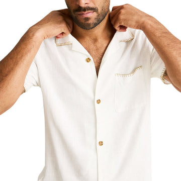 Rhythm Linen Whip Stitch Shirt - Vintage White