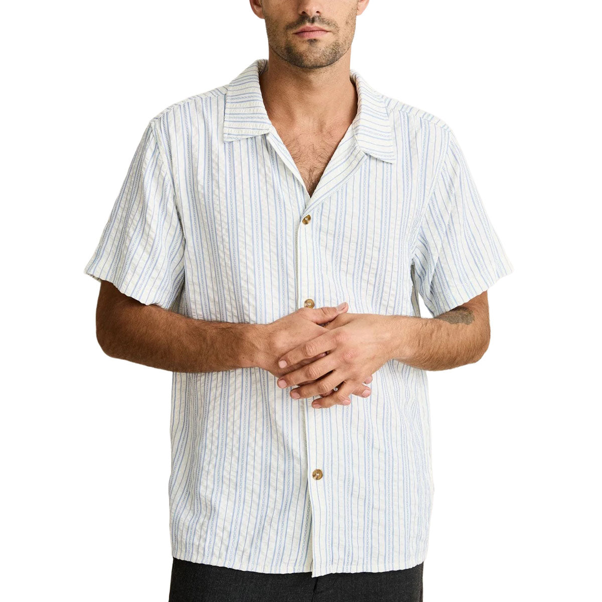 Rhythm Novelty Stripe Shirt - White – CCS