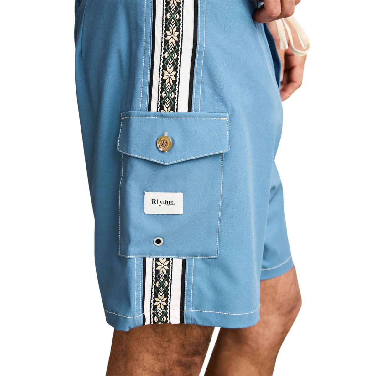Rhythm Panel Stripe Boardshorts - Mineral Blue – CCS