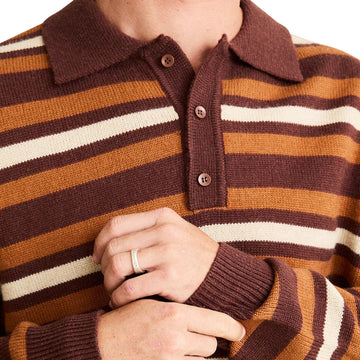 Rhythm Striped Rugby Sweater - Oak