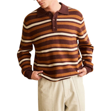 Rhythm Striped Rugby Sweater - Oak