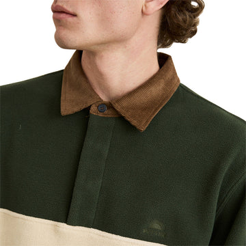 Rhythm Awake Polar Fleece Polo Sweatshirt - Forest