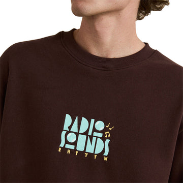 Rhythm Radio Sounds Fleece Crew Sweatshirt - Chestnut