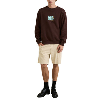 Rhythm Radio Sounds Fleece Crew Sweatshirt - Chestnut