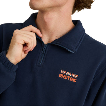 Rhythm Diego Quarter Zip Sweatshirt - Navy
