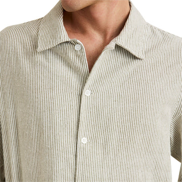 Rhythm Bank Stripe Long Sleeve Shirt - Olive