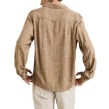 Rhythm Linen Chambray Long Sleeve Shirt - Coffee